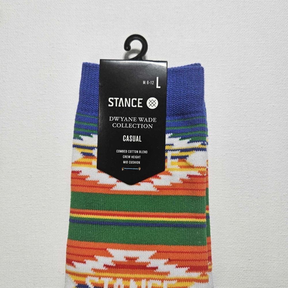 Dwyane Wade Socks Collection Stance Crew‎ Height Blue White Orange Mid Cushion - Picture 3 of 8
